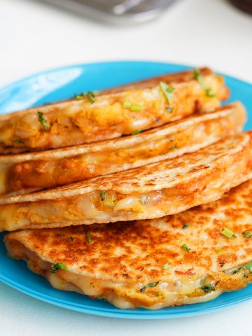 Cheesy potato quesadillas